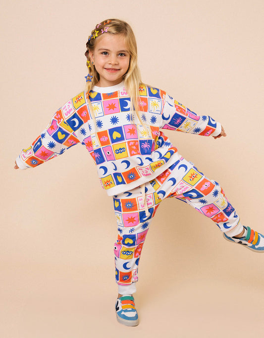 Conjunto unisex de buzo y jogger en algodón peruano - Cuadros