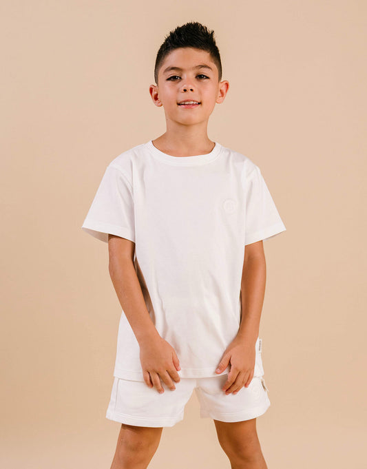 Conjunto de camiseta y short en 100% algodón peruano - Marfil