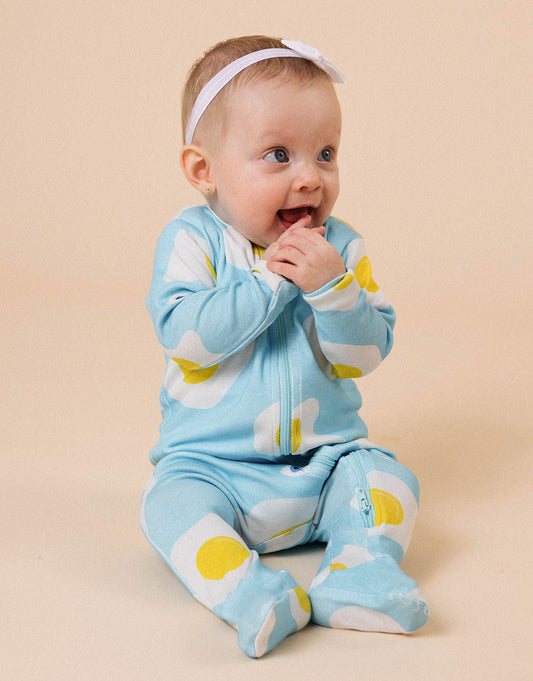 Pijama para bebés de algodón peruano - Estampado huevos