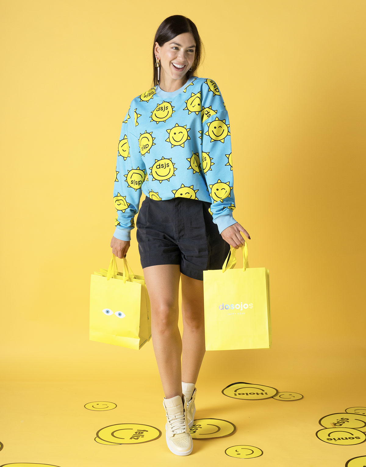 Buzo unisex oversized en algodón peruano adultos - soles azules