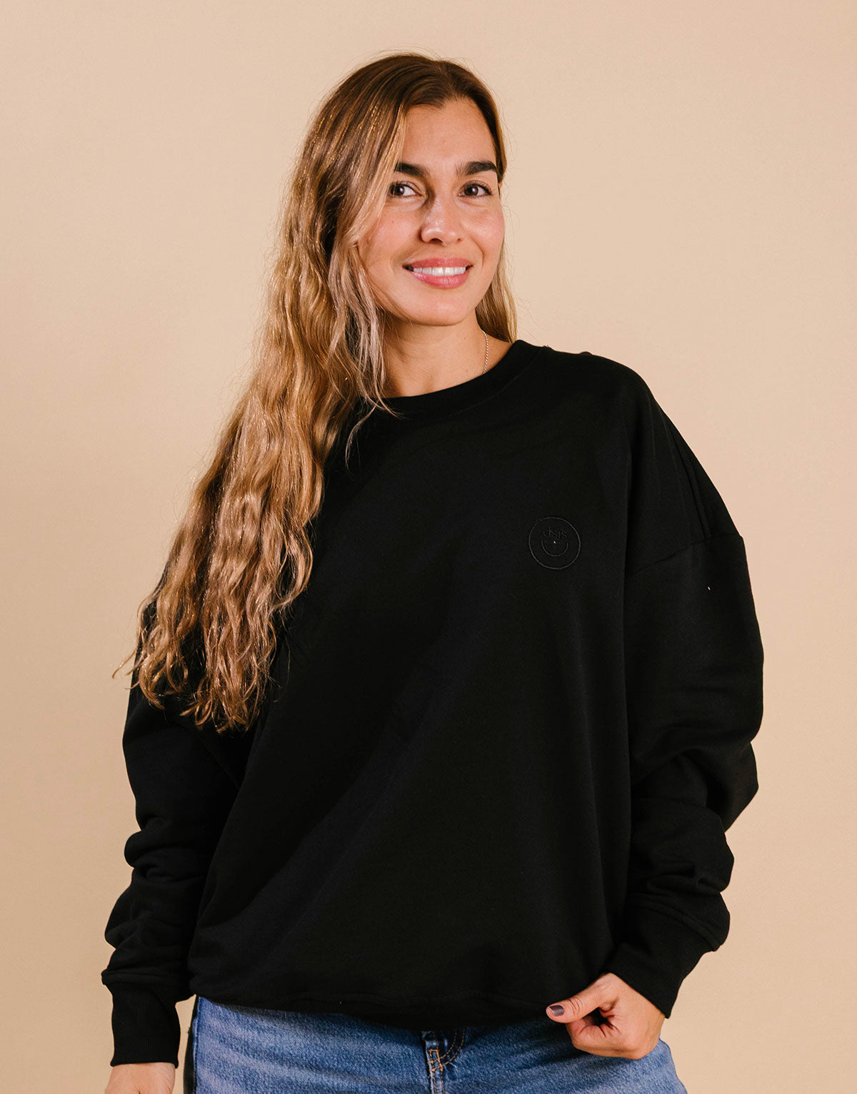 Buzo oversized para adultos en 100% algodón peruano - Negro