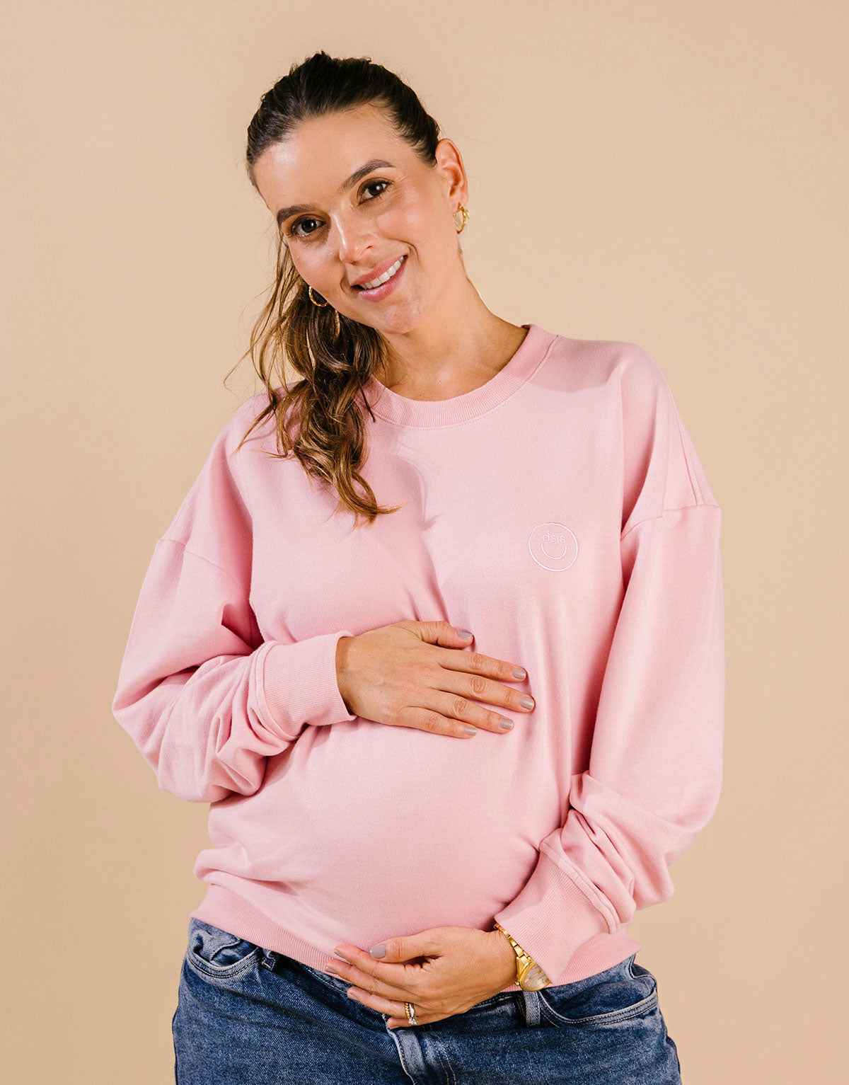 Buzo oversized adultos en 100% algodón peruano - Palo rosa