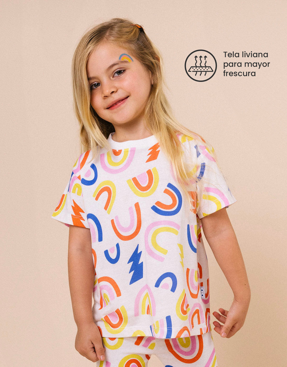 Camiseta unisex en algodón peruano liviano - Arcoíris