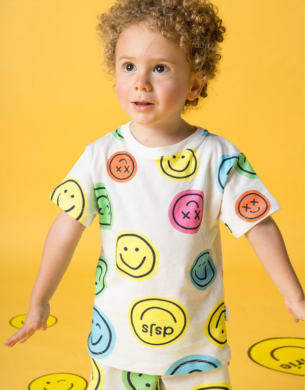 Camiseta para niñas, niños y bebés en algodón peruano - Caras felices