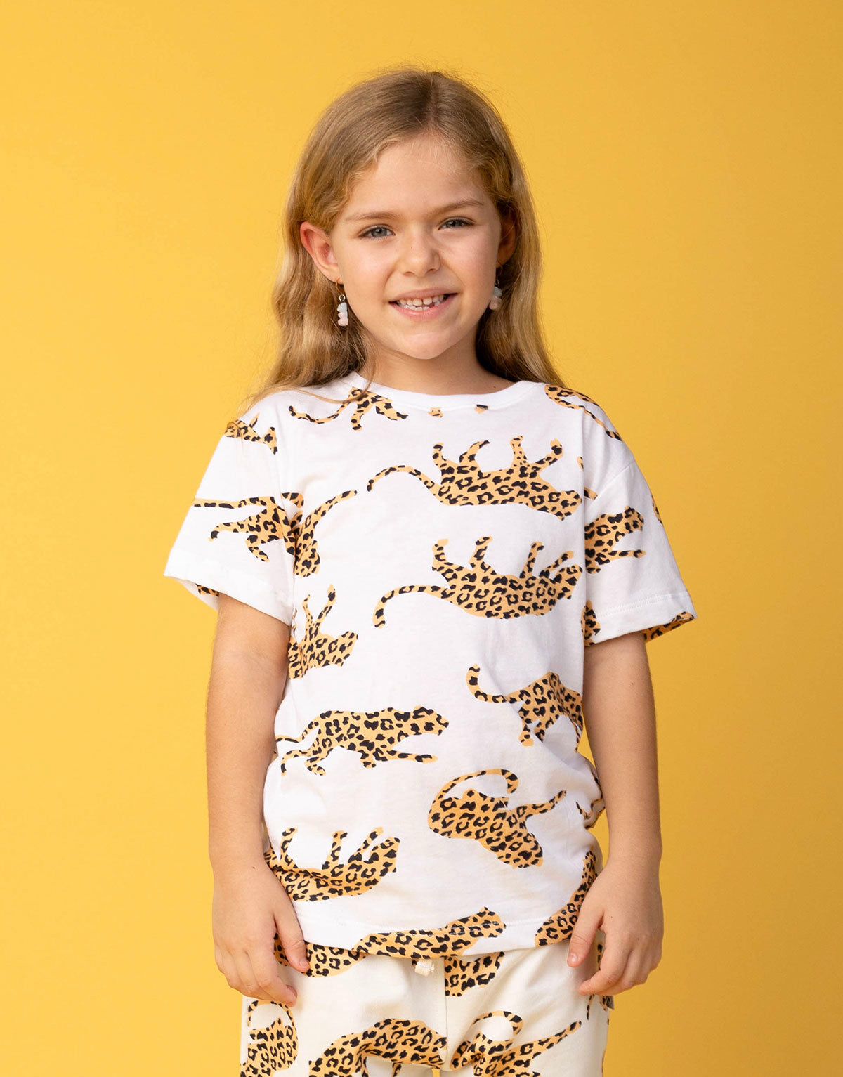 Camiseta estampada leopardos unisex en 100% algodón peruano