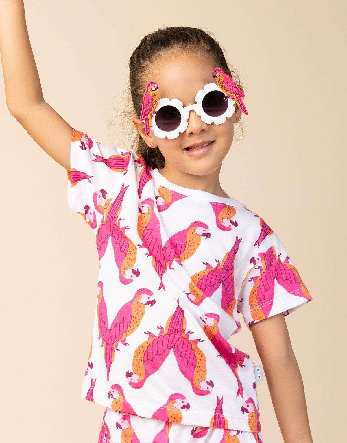 Camiseta unisex para bebés y niños en algodón peruano - loros