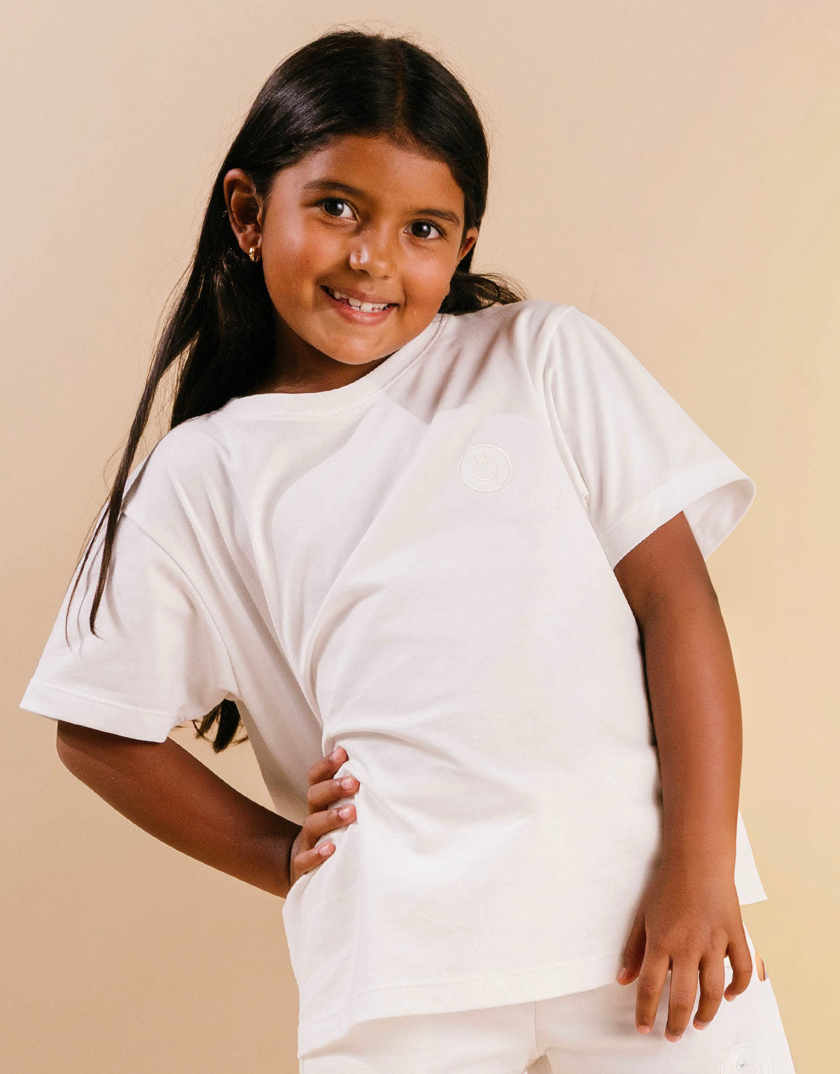 Camiseta unisex para niños en 100% algodón peruano - Marfil