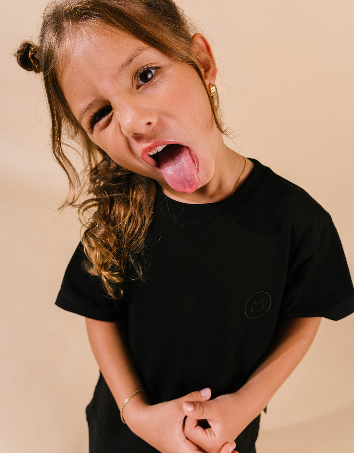 Camiseta para niñas y niños 100% algodón peruano - Negra