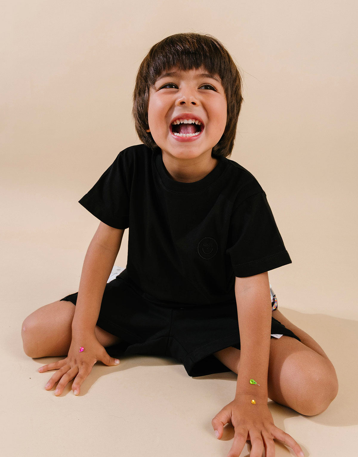 Camiseta para niñas y niños 100% algodón peruano - Negra