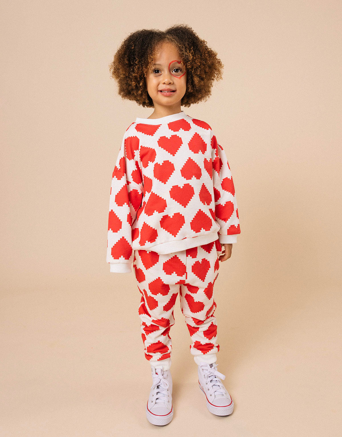 Conjunto unisex para niños 100% algodón peruano - Corazones