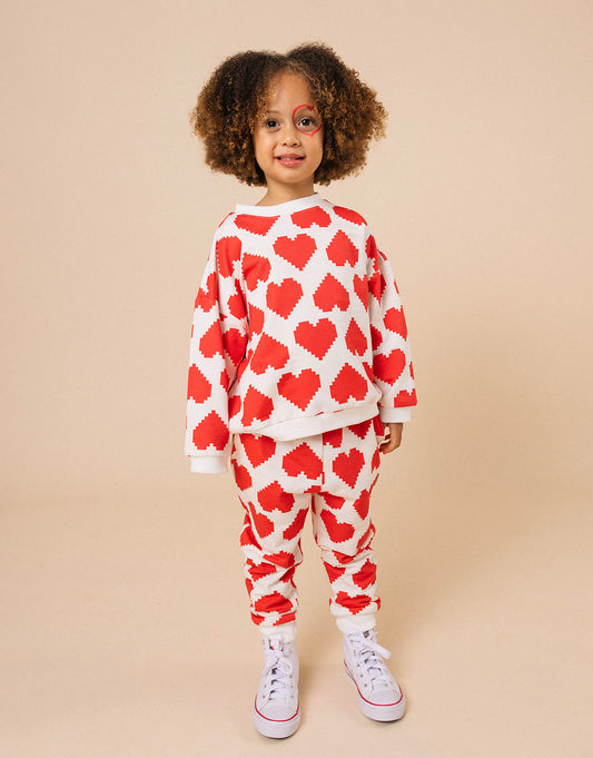 Conjunto unisex para niños 100% algodón peruano - Corazones