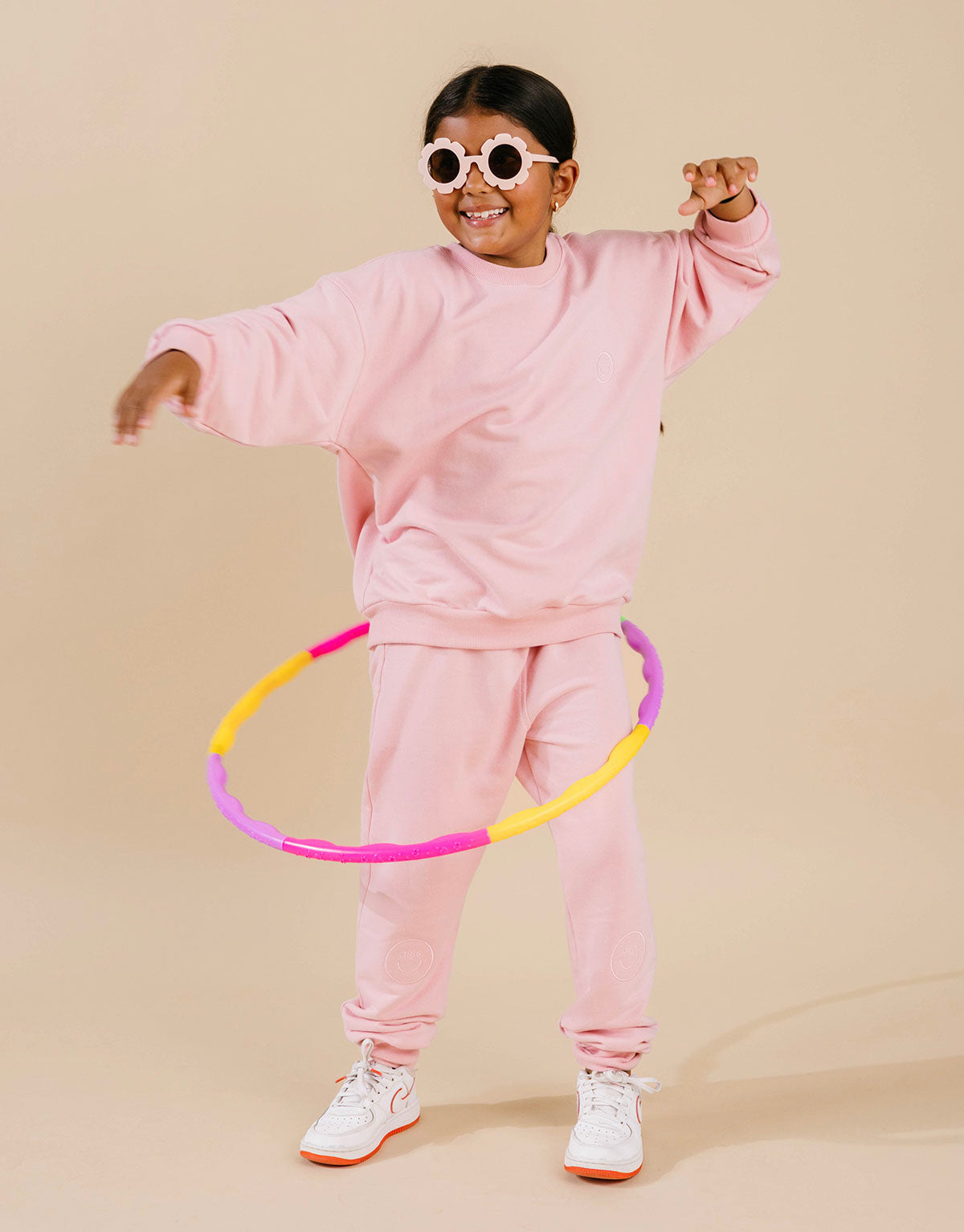 Conjunto infantil de buzo y jogger en algodón peruano - Palo de rosa