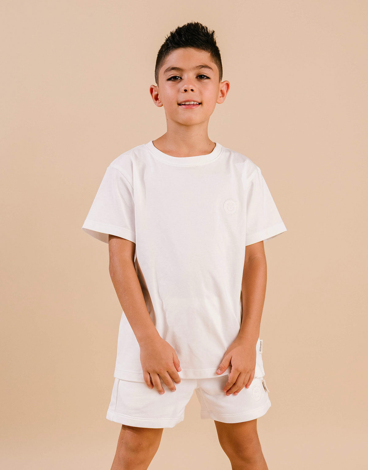 Conjunto de camiseta y short en 100% algodón peruano - Marfil