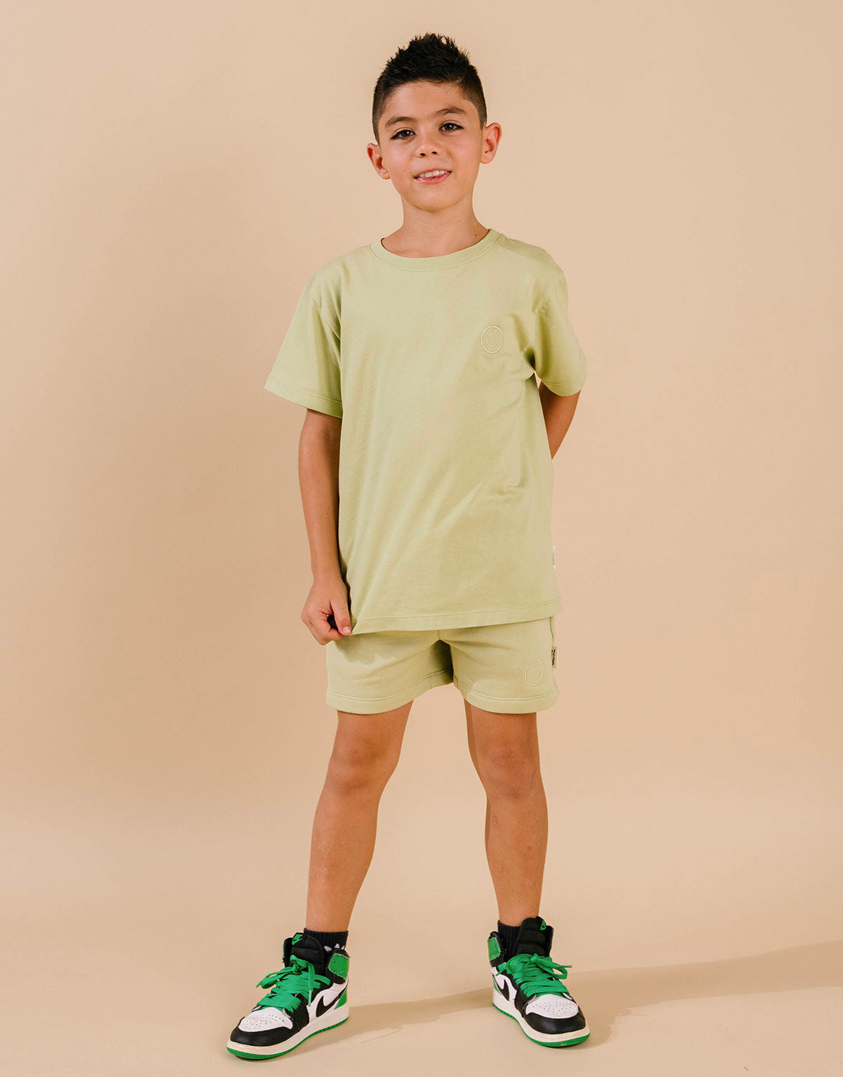 Conjunto camiseta y short en algodón peruano 100% - Verde