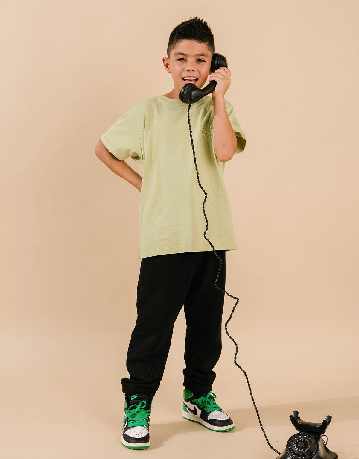 Jogger niñas y niños en 100% algodón peruano - Negro