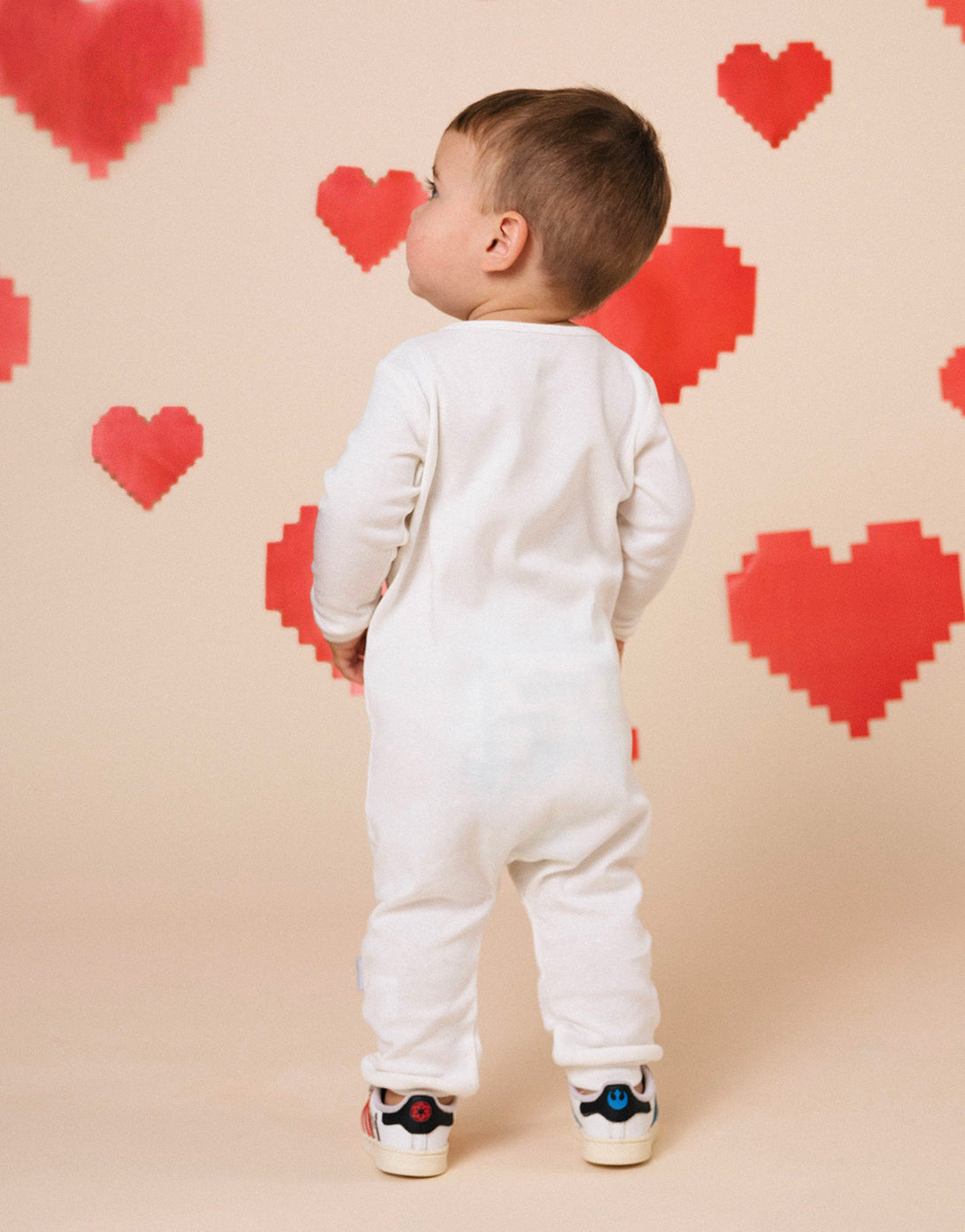 Pijama unisex para bebés en 100% algodón peruano corazones