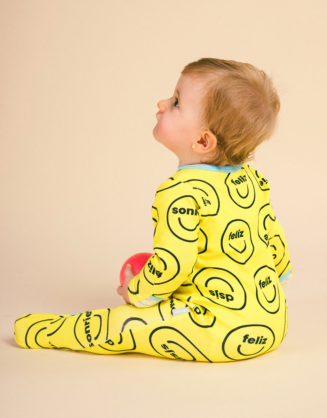 Pijama para bebés caras felices de algodón peruano
