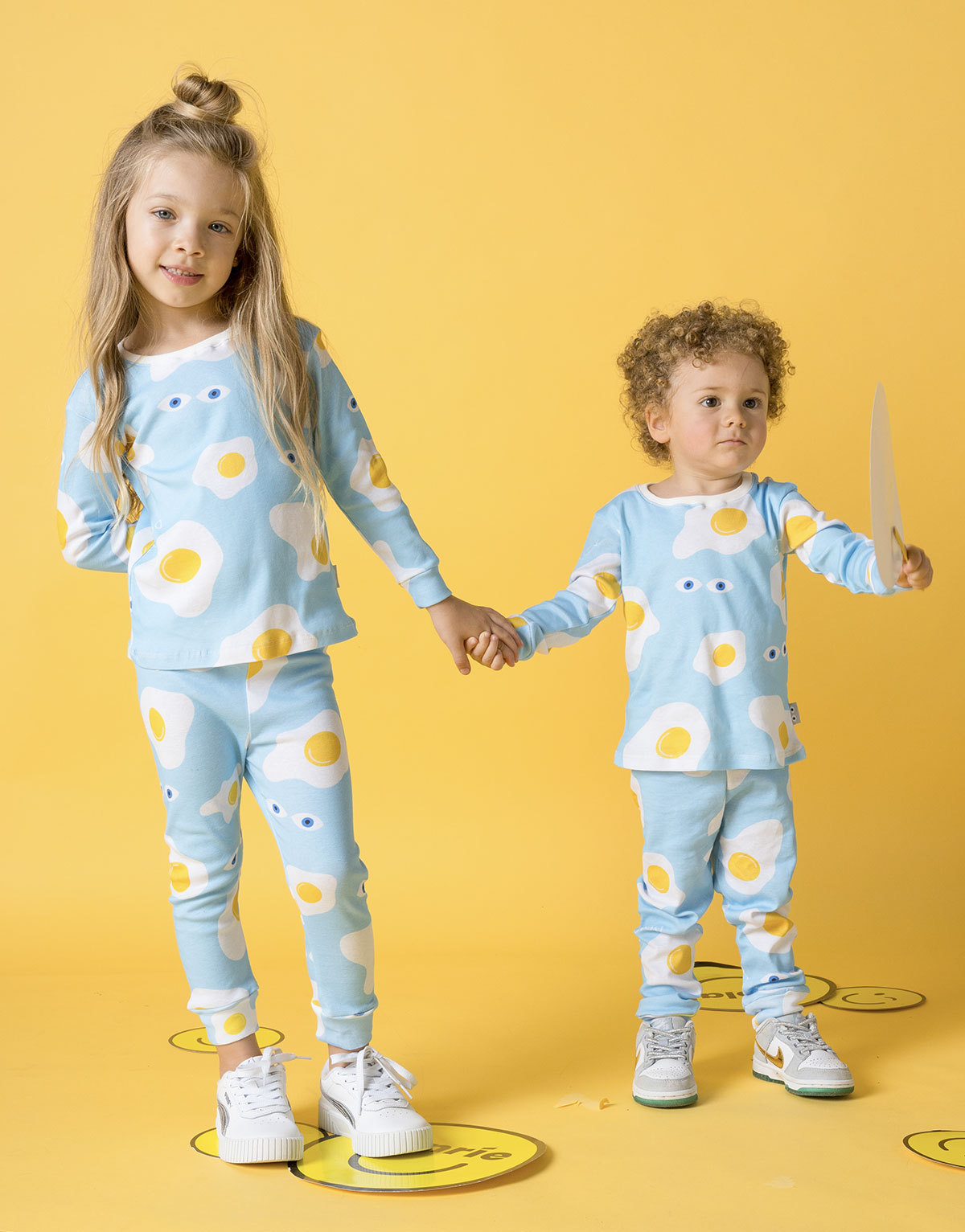 Pijama unisex en algod n peruano para ni os estampado huevos