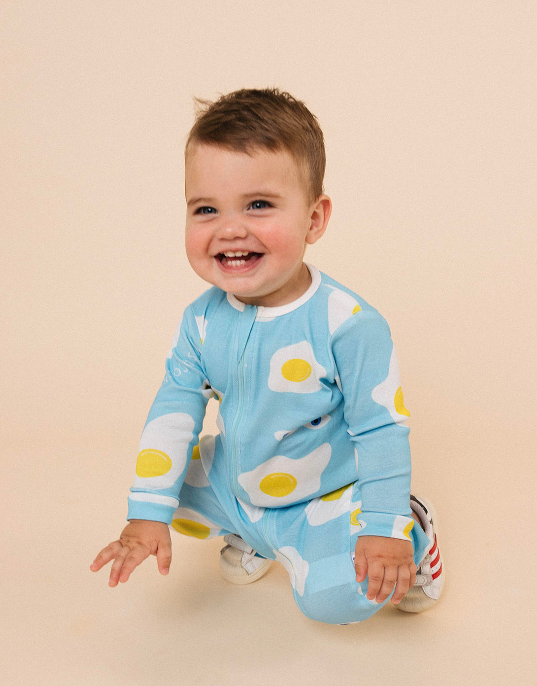 Pijama para bebés de algodón peruano - estampado huevos