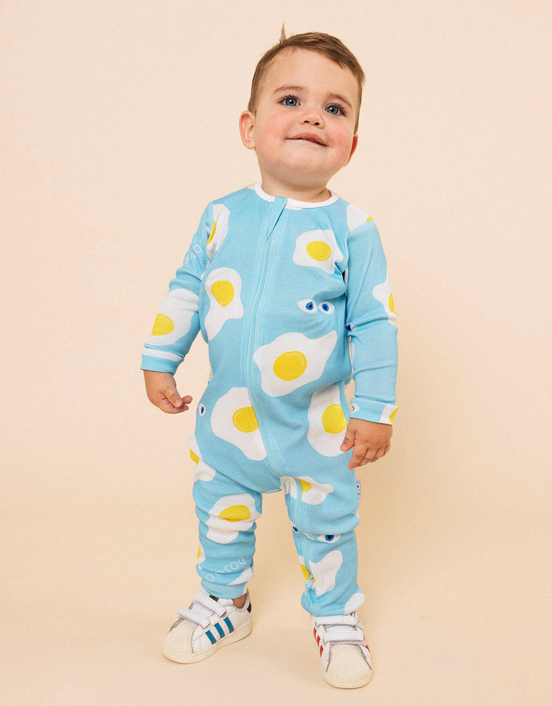 Pijama para bebés de algodón peruano - estampado huevos