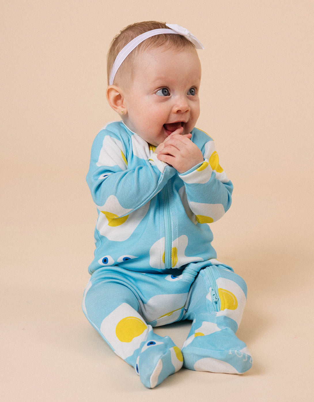 Pijama para bebés de algodón peruano - estampado huevos