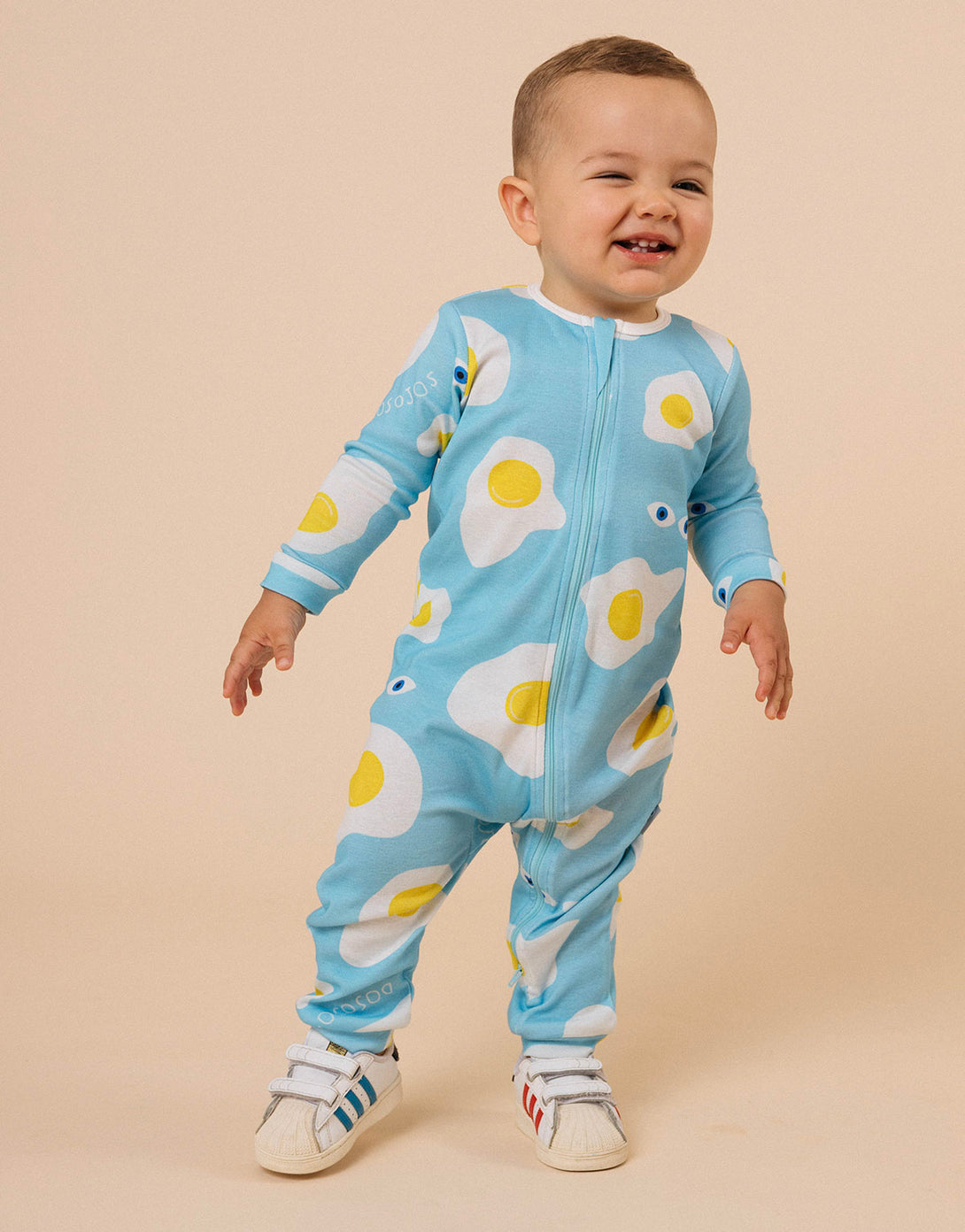 Pijama para bebés de algodón peruano - estampado huevos