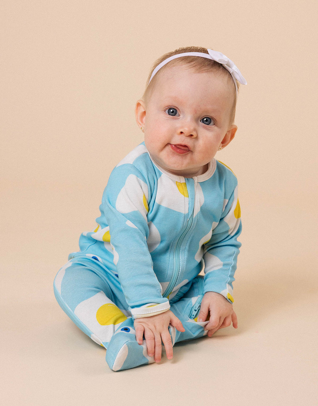 Pijama para bebés de algodón peruano - estampado huevos