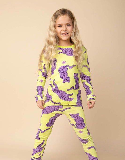 Pijama para niñas y niños en 100% algodón peruano - Leopardos