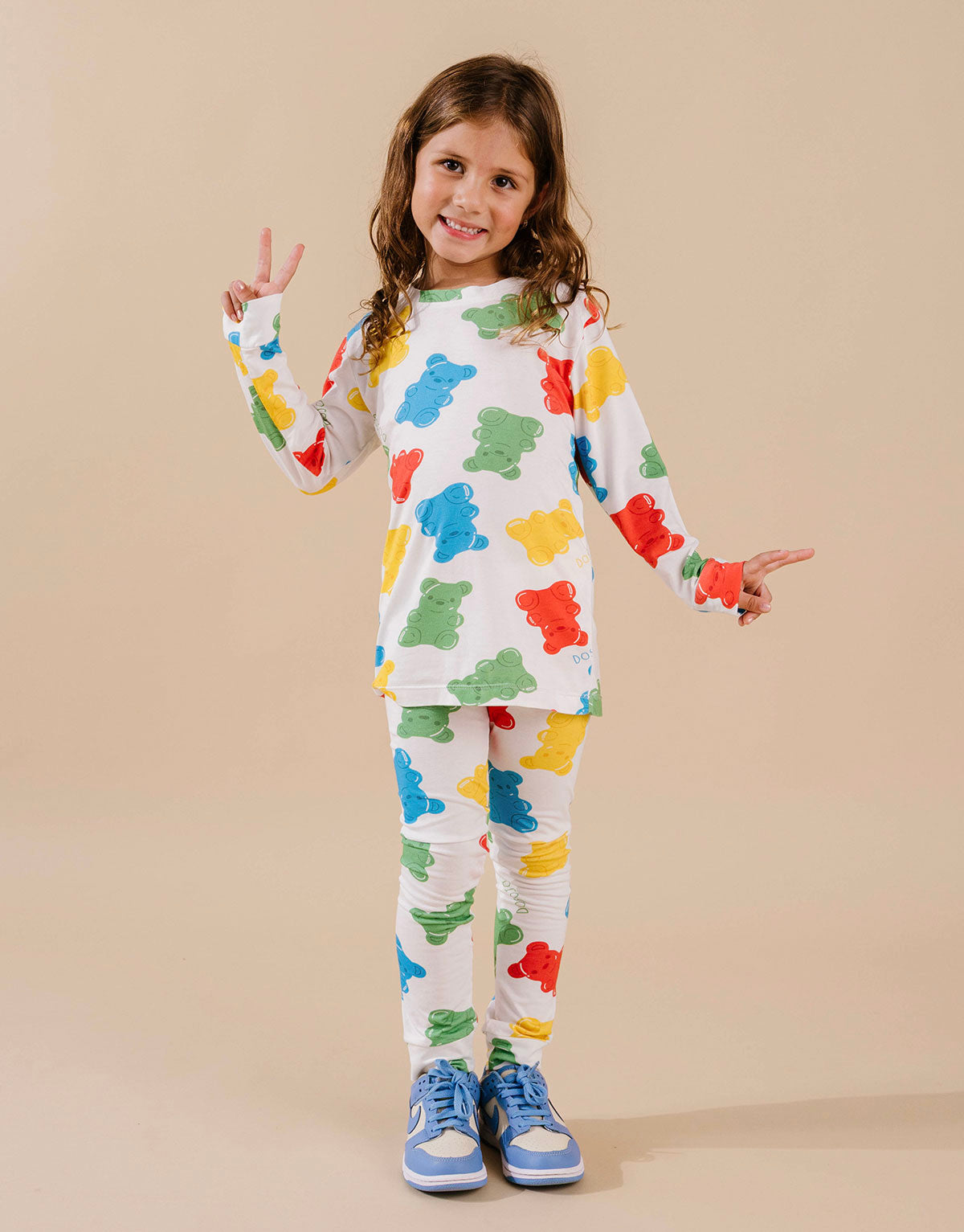 Pijama de dos piezas para niñas y niños – Estampado ositos de gomita