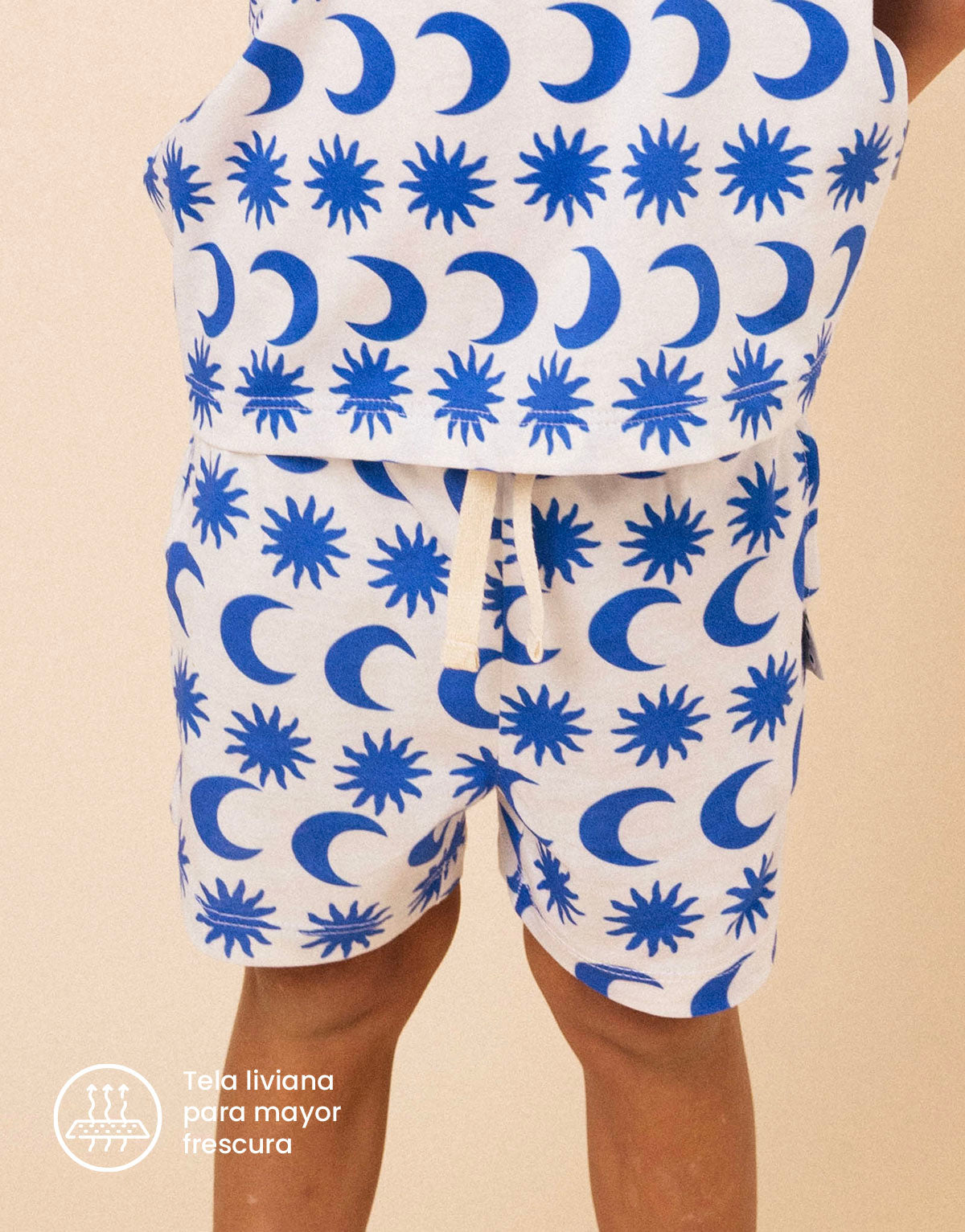 Short unisex en 100% algodón peruano liviano y fresco - Lunas