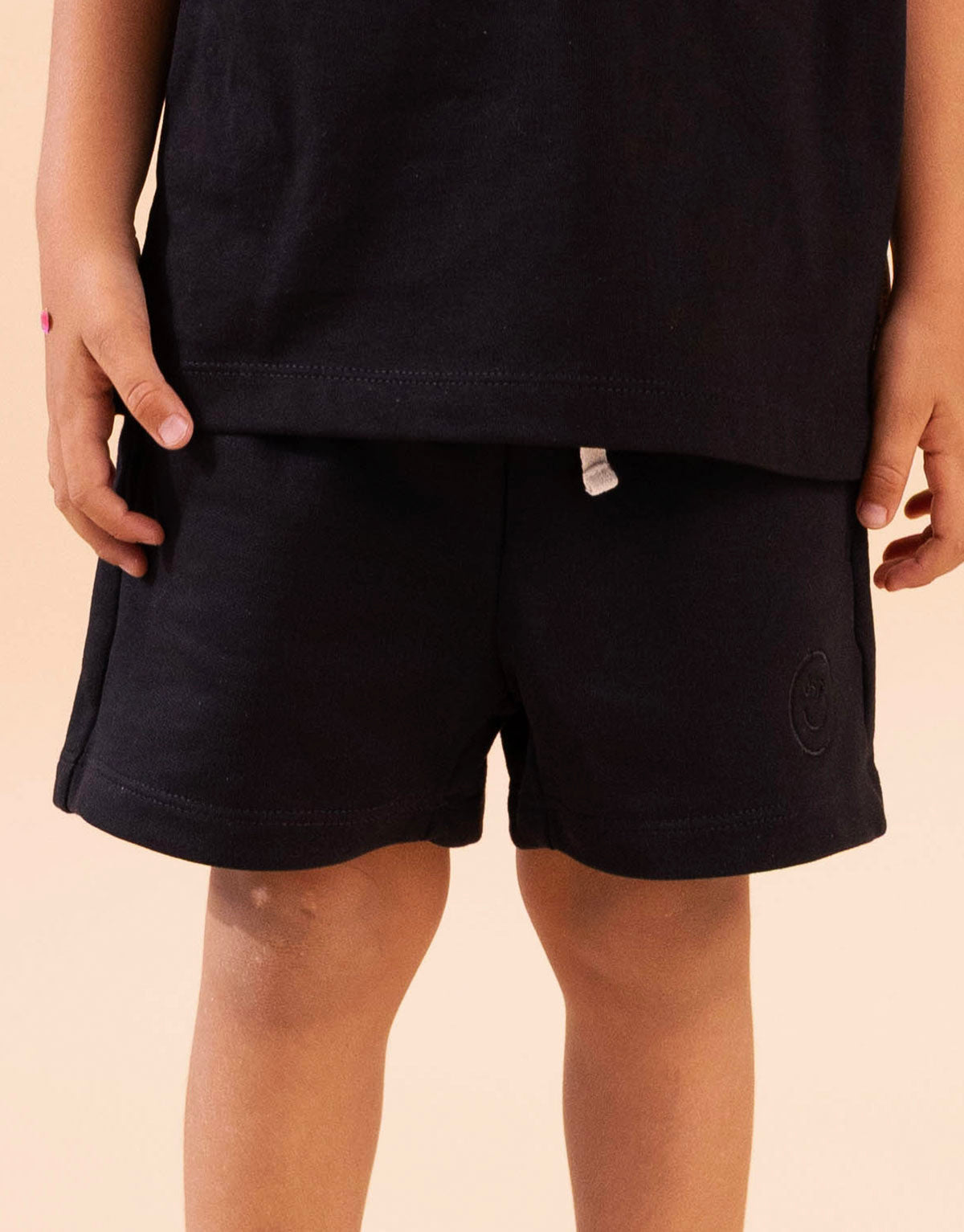 Short en 100% algodón peruano para niñas y niños - Negro