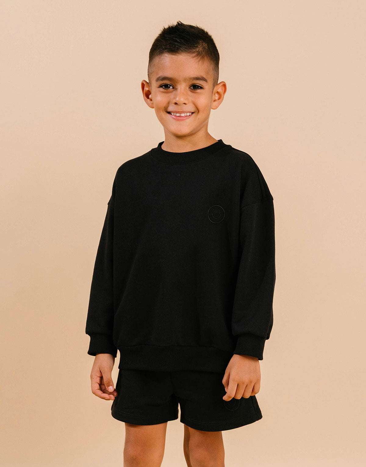 Short en 100% algodón peruano para niñas y niños - Negro